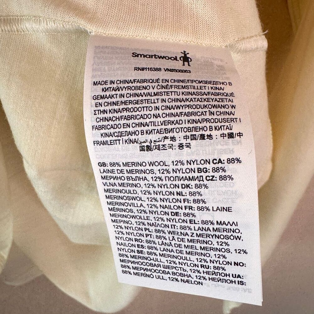 Smartwool Merino Wool Long Sleeve Base Layer Top Cream Natural Womens 1X NWT - Picture 7 of 13